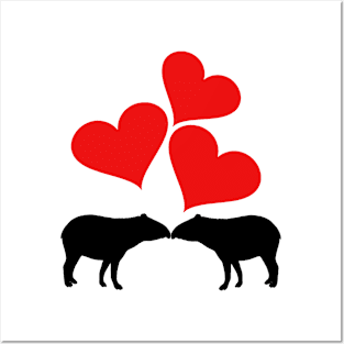 Hearts & Tapirs Posters and Art